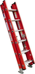 Werner - 16' High, Type IA Rating, Fiberglass Extension Ladder - 300 Lb Capacity - Benchmark Tooling