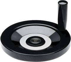Elesa - 3.94" Diam, Duroplast Handwheel with Handle - 0.94" Hub Diam - Benchmark Tooling