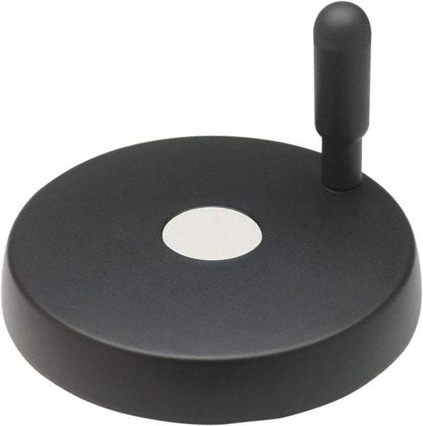 Elesa - 3.15" Diam, Technopolymer Handwheel with Handle - 1.57" Hub Diam - Benchmark Tooling