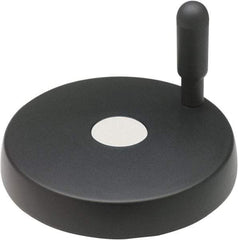 Elesa - 6.93" Diam, Technopolymer Handwheel with Handle - 1.38" Hub Diam - Benchmark Tooling