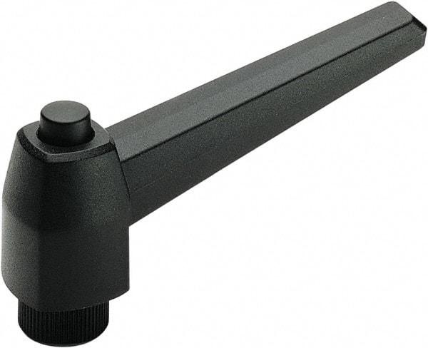 Elesa - 3/8-16, Glass Fiber Reinforced Technopolymer Adjustable Clamping Handle - 3.62" OAL, 2.13" High, 0.67" Hole Depth - Benchmark Tooling