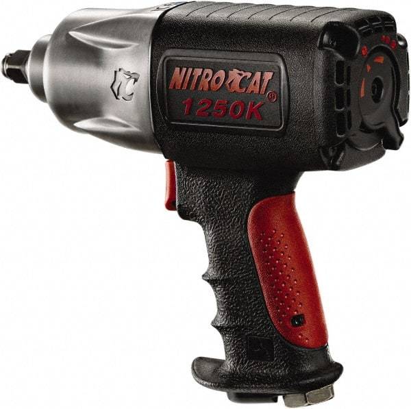 AIRCAT - 1/2" Drive, 8,500 RPM, 950 Ft/Lb Torque Impact Wrench - Pistol Grip Handle, 1,000 IPM, 8 CFM, 90 psi, 1/4" NPT Inlet - Benchmark Tooling