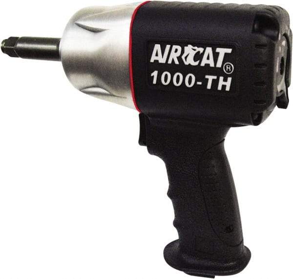 AIRCAT - 1/2" Drive, 8,000 RPM, 800 Ft/Lb Torque Impact Wrench - Pistol Grip Handle, 1,300 IPM, 8 CFM, 90 psi, 1/4" NPT Inlet - Benchmark Tooling