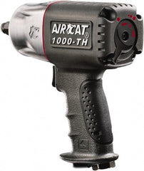 AIRCAT - 1/2" Drive, 8,000 RPM, 800 Ft/Lb Torque Impact Wrench - Pistol Grip Handle, 1,300 IPM, 8 CFM, 90 psi, 1/4" NPT Inlet - Benchmark Tooling