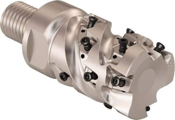 Seco - 32mm Cutting Diam, 8mm Max Depth of Cut, Modular Connection Indexable Copy End Mill - 3 Inserts, LOEX Insert, R217.94 Toolholder - Benchmark Tooling