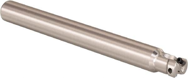 Seco - 1/2" Cutting Diam, 1/2" Shank Diam, 0.32mm Max Depth of Cut, Straight Shank Indexable Copy End Mill - 2 Inserts, LPHT Insert, R217.21 Toolholder - Benchmark Tooling