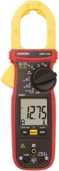 Amprobe - AMP-320, CAT III, Digital True RMS Clamp Meter with 1.378" Clamp On Jaws - 600 VAC/VDC, 600 AC/DC Amps, Measures Voltage, Capacitance, Current, microAmps, Resistance, Temperature - Benchmark Tooling