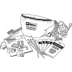 Panduit - 12 Piece Electrical Lockout Kit - Keyed Differently, Comes in Pouch - Benchmark Tooling