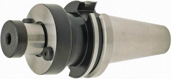 Parlec - BT40 Dual Contact Taper Shank 38.1mm Pilot Diam Shell Mill Holder - 57.15mm Flange to Nose End Projection, 95.25mm Nose Diam, Through-Spindle Coolant - Exact Industrial Supply