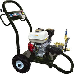 Value Collection - Gas, 14 hp, 3,700 psi, 4 GPM, Cold Water Pressure Washer - AR Triplex Ceramic Plunger, 50' x 3/8" Hose - Benchmark Tooling