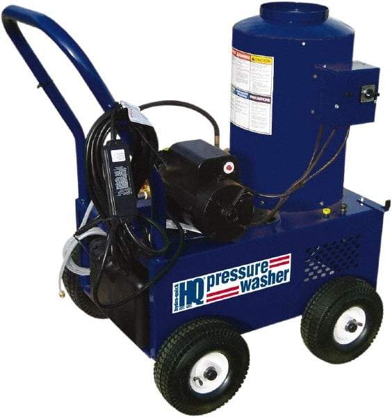 Value Collection - Electric, 25 Amp, 6 hp, 2,400 psi, 3 GPM, Hot Water Pressure Washer - Triplex Plunger, 50' x 3/8" Hose, 220 Max Volts - Benchmark Tooling