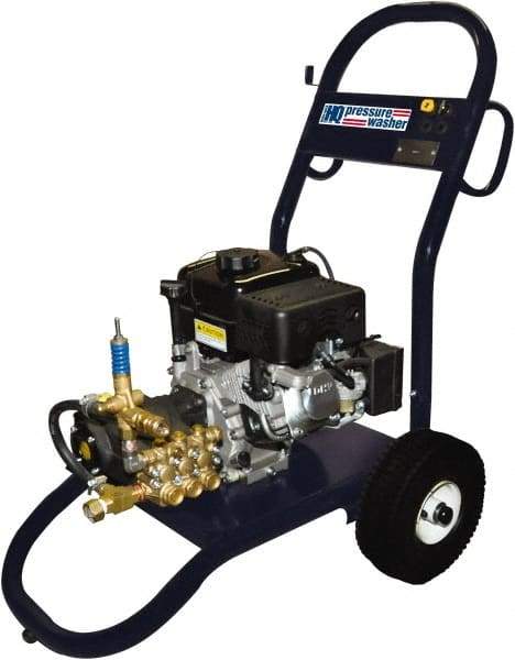 Value Collection - Gas, 6.5 hp, 2,500 psi, 3 GPM, Cold Water Pressure Washer - Triplex Plunger, 50' x 3/8" Hose - Benchmark Tooling