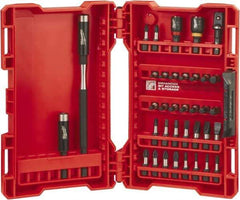 Milwaukee Tool - 36 Piece, Bit Set - 5/64 to 1/4" Hex, Phillips, Slotted, Torx, Square Point - Benchmark Tooling