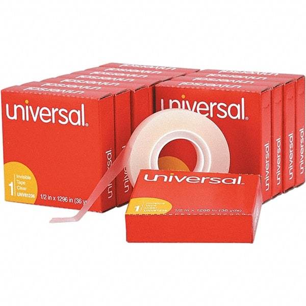 UNIVERSAL - 1/2" Wide x 1mm Thick x 36 yds Long, 81236VP Box Sealing & Label Protection Tape - Clear - Benchmark Tooling