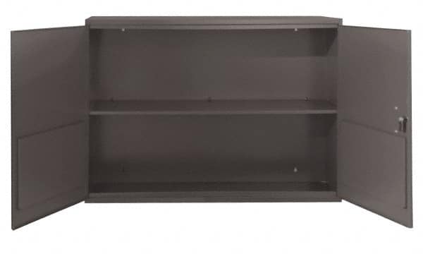 Durham - 1 Shelf Wall Storage Cabinet - Steel, 33-3/4" Wide x 11-7/8" Deep x 23-7/8" High, Gray - Benchmark Tooling