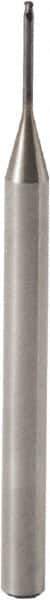Seco - 0.5mm Diam, 0.38mm LOC, 2 Flute Solid Carbide Ball End Mill - MEGA-T Finish, Single End, 40mm OAL, 3mm Shank Diam, Spiral Flute - Benchmark Tooling