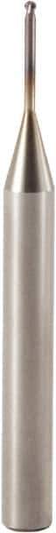 Seco - 1.5mm Diam, 1.13mm LOC, 2 Flute Solid Carbide Ball End Mill - MEGA-T Finish, Single End, 6mm Shank Diam, Spiral Flute - Benchmark Tooling