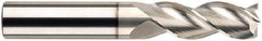 SGS - 3/8", 1-1/4" LOC, 3/8" Shank Diam, 3-1/2" OAL, 3 Flute, Solid Carbide Square End Mill - Single End, Uncoated, Spiral Flute, 38° Helix, Centercutting, Right Hand Cut, Right Hand Flute, Series 43 - Benchmark Tooling