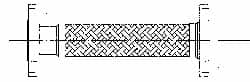 Made in USA - 36" OAL, 4" ID, 210 Max psi, Flexible Metal Hose Assembly - Benchmark Tooling