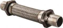 Made in USA - 12" OAL, 1-1/4" ID, 450 Max psi, Flexible Metal Hose Assembly - Benchmark Tooling