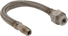 Made in USA - 12" OAL, 1/4" ID, 2,240 Max psi, Flexible Metal Hose Assembly - Benchmark Tooling