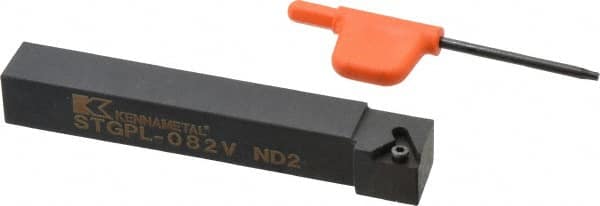 Kennametal - STGP, Left Hand Cut, 0° Lead Angle, 1/2" Shank Height x 1/2" Shank Width, Positive Rake Indexable Turning Toolholder - 3-1/2" OAL, TP..21.5. Insert Compatibility, Series Screw-On - Benchmark Tooling