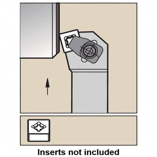 Kennametal - CCKN, Right Hand Cut, 15° Lead Angle, 25mm Shank Height x 25mm Shank Width, Negative Rake Indexable Turning Toolholder - 151mm OAL, CN..1207.. Insert Compatibility, Series Kendex - Benchmark Tooling