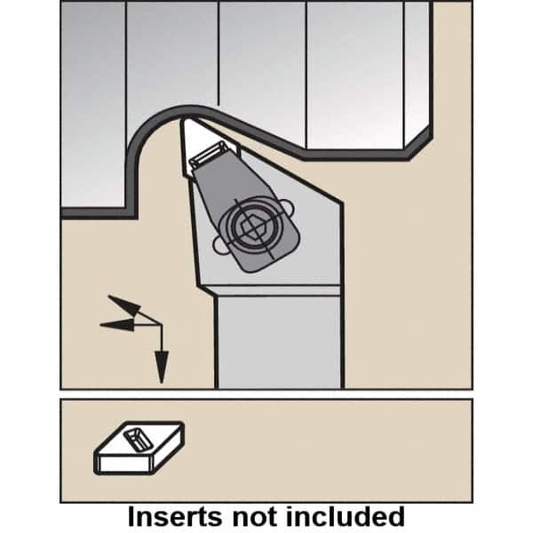 Kennametal - CDJN-MX, Right Hand Cut, -3° Lead Angle, 25mm Shank Height x 25mm Shank Width, Negative Rake Indexable Turning Toolholder - 150mm OAL, DN..1507.. Insert Compatibility, Series MTS - Benchmark Tooling