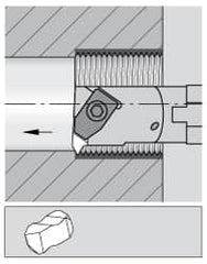 Kennametal - 3" Min Bore Diam, 16" OAL, 2-1/2" Shank Diam, A-NE Indexable Boring Bar - N. Insert, Clamp Holding Method - Benchmark Tooling