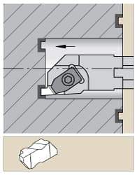 Kennametal - 2-1/4" Min Bore Diam, 14" OAL, 1-1/2" Shank Diam, A-NS Indexable Boring Bar - N. Insert, Clamp Holding Method - Benchmark Tooling