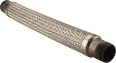 Made in USA - 30" OAL, 2-1/2" ID, Flexible Metal Hose Assembly - 2-1/2" Fitting, Carbon Steel Fitting, Stainless Steel Hose - Benchmark Tooling