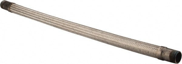 Made in USA - 36" OAL, 1-1/4" ID, 450 Max psi, Flexible Metal Hose Assembly - Benchmark Tooling