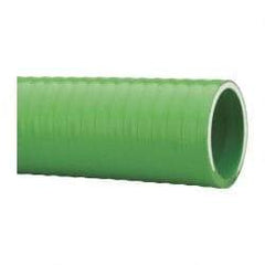 Made in USA - 1-1/2" Inside x 1-13/16" Outside Diam, PVC Liquid Suction & Discharge Hose - Green, 100' Long, 28 Vacuum Rating, 85 psi Working Pressure - Benchmark Tooling