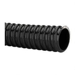 Made in USA - 1-1/2" ID, 28 Hg Vac Rating, 75 psi, PVC Vacuum & Duct Hose - 100' Long, Black, 4" Bend Radius, -10°F Min - Benchmark Tooling