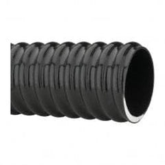 Made in USA - 2" ID, 28 Hg Vac Rating, 70 psi, PVC Vacuum & Duct Hose - 100' Long, Black, 5" Bend Radius, -10°F Min - Benchmark Tooling