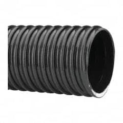 Made in USA - 3" ID, 28 Hg Vac Rating, 50 psi, PVC Vacuum & Duct Hose - 100' Long, Black, 8" Bend Radius, -10°F Min - Benchmark Tooling