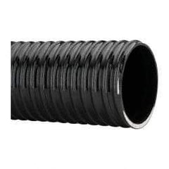 Made in USA - 4" ID, 28 Hg Vac Rating, 40 psi, PVC Vacuum & Duct Hose - 100' Long, Black, 10" Bend Radius, -10°F Min - Benchmark Tooling