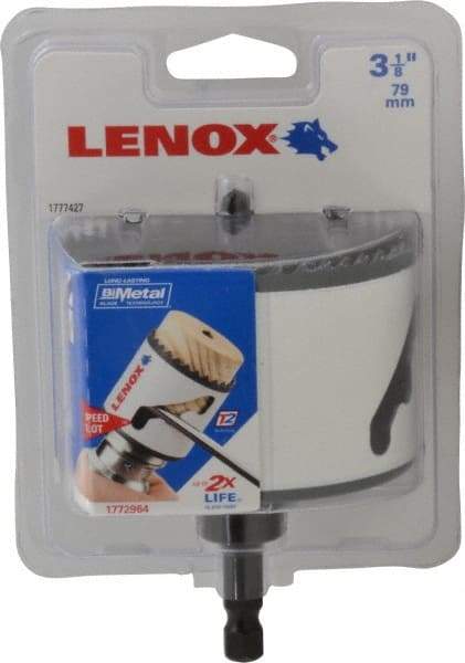Lenox - 3-1/8" Diam, 1-1/2" Cutting Depth, Hole Saw - Bi-Metal Saw, Toothed Edge - Benchmark Tooling