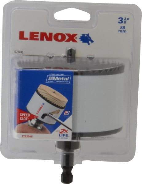 Lenox - 3-3/8" Diam, 1-1/2" Cutting Depth, Hole Saw - Bi-Metal Saw, Toothed Edge - Benchmark Tooling