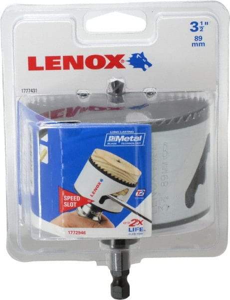 Lenox - 3-1/2" Diam, 1-1/2" Cutting Depth, Hole Saw - Bi-Metal Saw, Toothed Edge - Benchmark Tooling