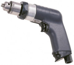 Ingersoll-Rand - 1/4" Keyed Chuck - Pistol Grip Handle, 2,200 RPM, 17 CFM, 0.4 hp, 90 psi - Benchmark Tooling