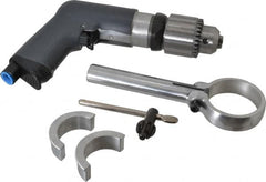 Ingersoll-Rand - 1/2" Reversible Keyed Chuck - Pistol Grip Handle, 900 RPM, 17 CFM, 0.4 hp, 90 psi - Benchmark Tooling