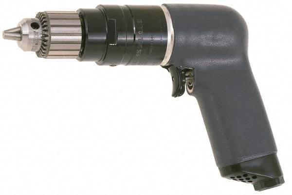 Ingersoll-Rand - 1/4" Keyed Chuck - Pistol Grip Handle, 6,000 RPM, 25 CFM, 0.75 hp, 90 psi - Benchmark Tooling