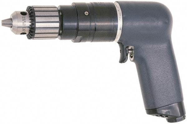 Ingersoll-Rand - 3/8" Keyed Chuck - Pistol Grip Handle, 1,400 RPM, 25 CFM, 0.75 hp, 90 psi - Benchmark Tooling