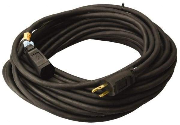 Southwire - 50', 14/3 Gauge/Conductors, Black Outdoor Extension Cord - 1 Receptacle, 15 Amps, UL SJEOW, NEMA 5-15P, 5-15R - Benchmark Tooling