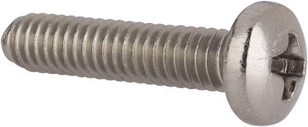 Value Collection - #8-32 UNC, 3/4" Length Under Head Phillips Drive Machine Screw - Pan Head, Grade 316 Stainless Steel, Uncoated, Without Washer - Benchmark Tooling