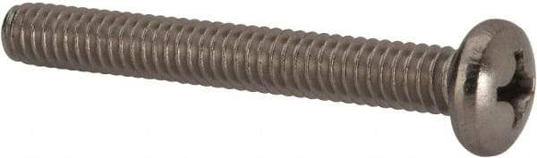 Value Collection - 1/4-20 UNC, 2" Length Under Head Phillips Drive Machine Screw - Pan Head, Grade 316 Stainless Steel, Uncoated, Without Washer - Benchmark Tooling