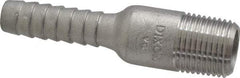 Dixon Valve & Coupling - 1/2" Pipe ID, Threaded Combination Nipple for Hoses - Male NPT, 316 Stainless Steel - Benchmark Tooling
