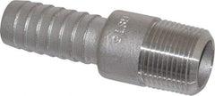 Dixon Valve & Coupling - 3/4" Pipe ID, Threaded Combination Nipple for Hoses - Male NPT, 316 Stainless Steel - Benchmark Tooling