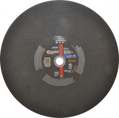 Norton - 16" Aluminum Oxide Cutoff Wheel - 5/32" Thick, 1" Arbor, 3,820 Max RPM, Use with Stationary Tools - Benchmark Tooling